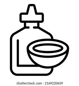 Dropper Bottle Icon Outline Vector. Cosmetic Coconut. Milk Soap