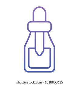 dropper bottle icon over white background, gradient style, vector illustration