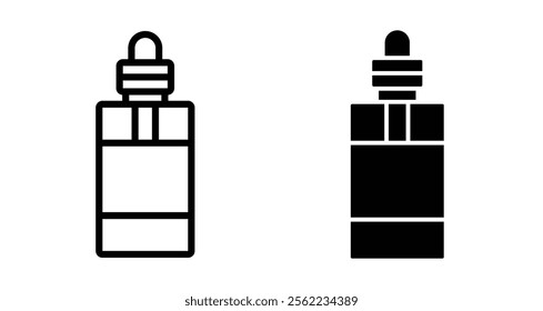 Dropper bottle Icons pack in outlined and flat versions