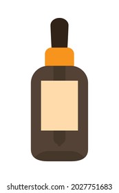 dropper bottle on white background