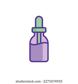 Dropper: bottle with pipette thin line icon. Beauty essence, serum or essential oil. Modern vector illustration for beauty shop.