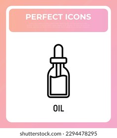 Dropper: bottle with pipette thin line icon. Beauty essence, serum or essential oil. Modern vector illustration for beauty shop.