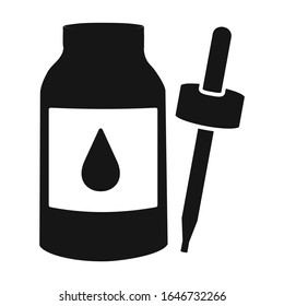 Dropper of bottle vector icon.Black vector icon isolated on white background dropper of bottle .