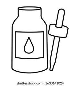 Dropper of bottle vector icon.Outline,line vector icon isolated on white background dropper of bottle .