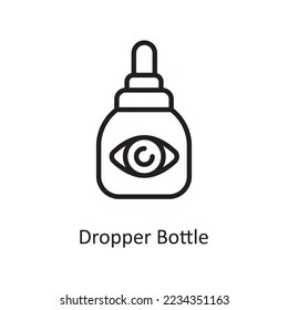 Dropper Bottle Vector Outline Icon Design illustration. Medical Symbol on White background EPS 10 File