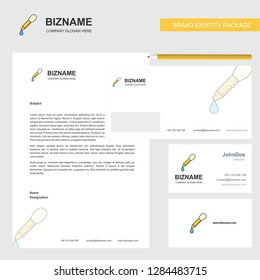 Dropper Business Letterhead, Envelope and visiting Card Design vector template
