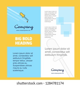 Dropper Company Brochure Title Page Design. Company profile, annual report, presentations, leaflet Vector Background