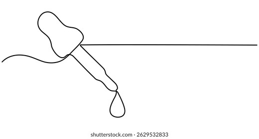 conta-gotas desenho contínuo de uma linha, contínuo ícone de desenho de uma única linha de garrafas com líquido, conta-gotas um desenho de linha, conta-gotas e garrafa com soro ou óleo, linha. Produto cosmético em frasco para injetáveis.