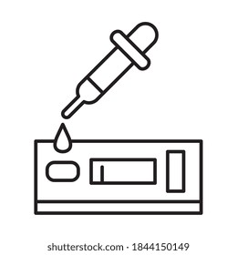 dropper with drop and test line style icon design of Medical care health and emergency theme Vector illustration