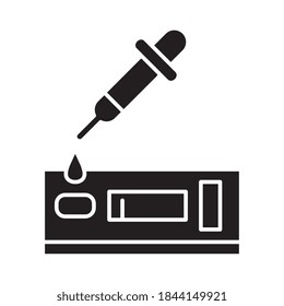 dropper with drop and test silhouette style icon design of Medical care health and emergency theme Vector illustration