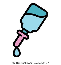 Dropper essential oils icon. Outline dropper essential oils vector icon color flat isolated