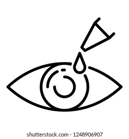 Dropper eye icon. Outline dropper eye vector icon for web design isolated on white background