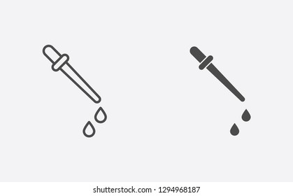 Dropper filled and outline vector icon sign symbol