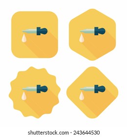 dropper flat icon with long shadow