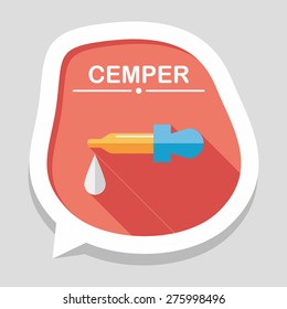 dropper flat icon with long shadow
