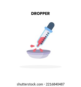 Dropper flat icon. Vector illustration on white background. Can used for digital product, presentation, UI and many more.