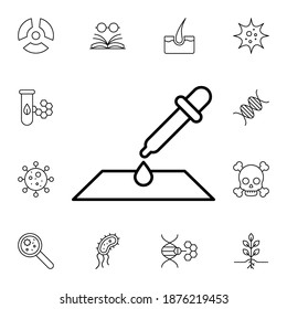 Icono de vector plano de gota en paquete de biología