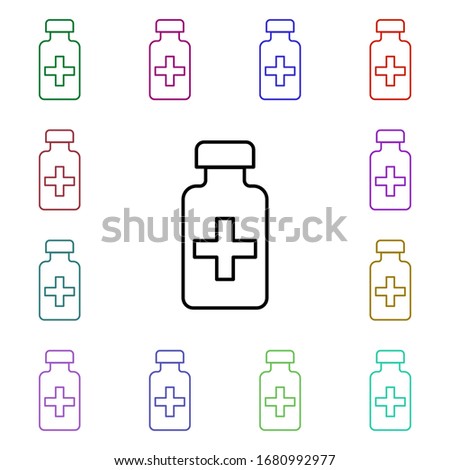Dropper fluid line multi color style icon. Simple thin line, outline vector of hospital icons for ui and ux, website or mobile application