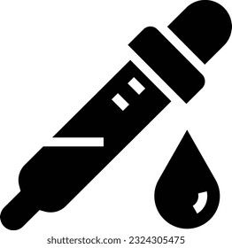 Dropper Glyph Icon - Single Icon, Vector 