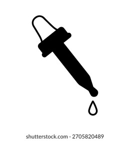 Ilustración vectorial de icono de silueta de glifos gotero sobre fondo blanco