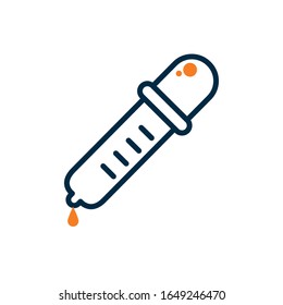 Dropper half line half color style icon design of Medical care health emergency aid exam clinic and patient theme Vector illustration