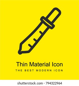 Dropper hand drawn outline bright yellow material minimal icon or logo design