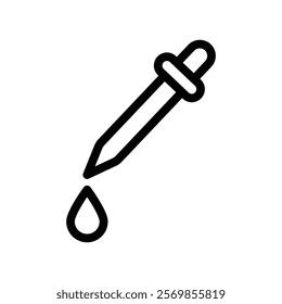 Dropper icon Black and white outline vector