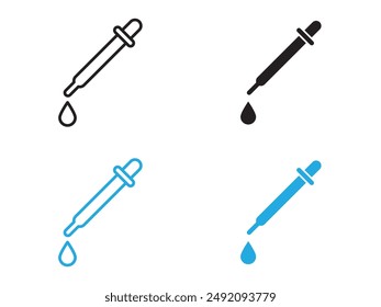 Dropper icon black and white vector outline sign