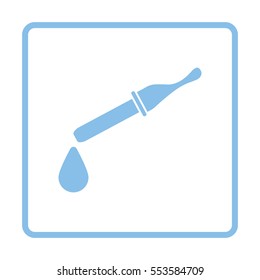 Dropper icon. Blue frame design. Vector illustration.