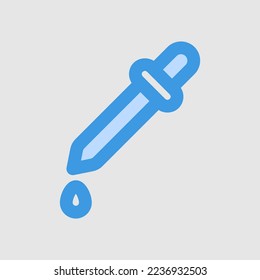 Dropper icon in blue style about laboratory, use for website mobile app presentation