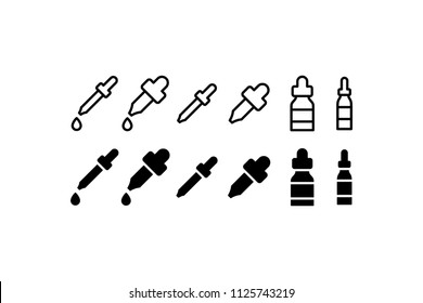 Dropper Icon Design Symbol Vector Set Bottle Drip Drop