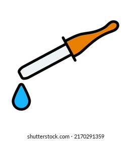 Dropper Icon. Editable Bold Outline With Color Fill Design. Vector Illustration.