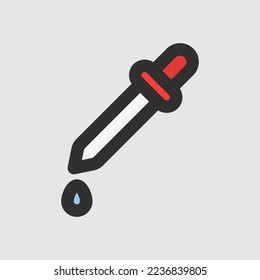 Icono de Dropper en el estilo de línea rellena sobre laboratorio, uso para presentación de aplicaciones móviles del sitio web