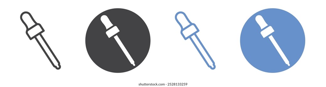 Dropper icon Flat art in black and white isolated