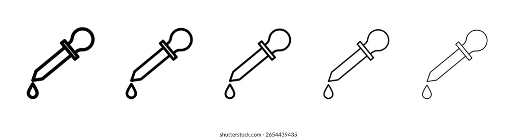 Ícone do conta-gotas ilustração plana definir logotipo