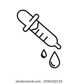 Dropper icon . Flat and line art style. Vector illustration isolated on white background