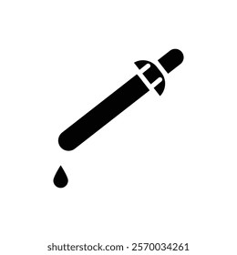 Dropper icon Flat simple outline set