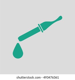 Dropper icon. Gray background with green. Vector illustration.