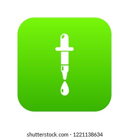 Dropper icon green vector isolated on white background