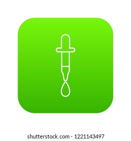 Dropper icon green vector isolated on white background