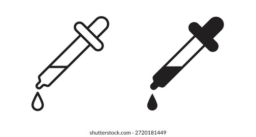 Icono de cuentagotas en diseño de línea. Sencillo Vector de iconos
