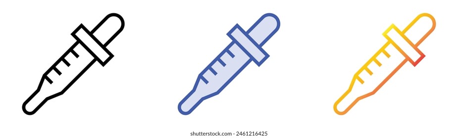 dropper icon. Linear, Blue Fill and Gradient Style Design Isolated On White Background