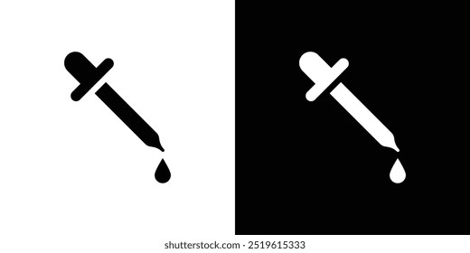 Logotipo lineal del icono del cuentagotas aislado