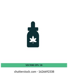 Dropper icon marijuana vector logo template design element