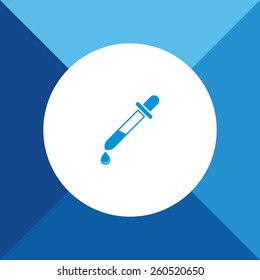 Dropper Icon on Blue Background. Eps-10.