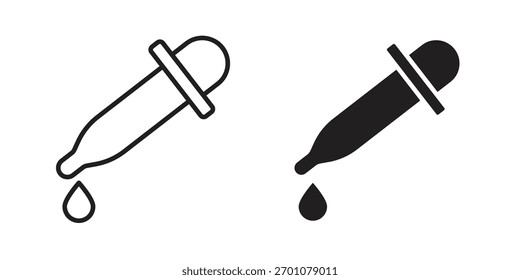 Dropper icon outline concept symbol with editable stroke on white