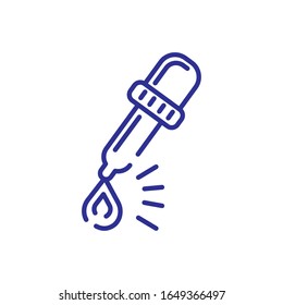 dropper icon over white background, line detail style, vector illustration