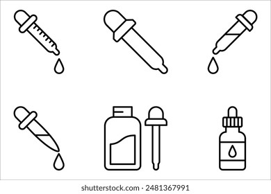 Dropper icon set. Pipette signs set. Sign design. Vector illustration on white background