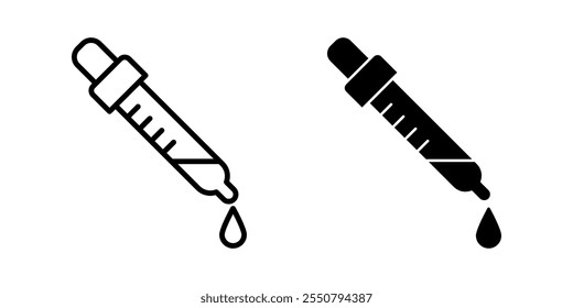 Conjunto de iconos de cuentagotas. Símbolo aislado fondo blanco. Ilustración vectorial. color editable.
