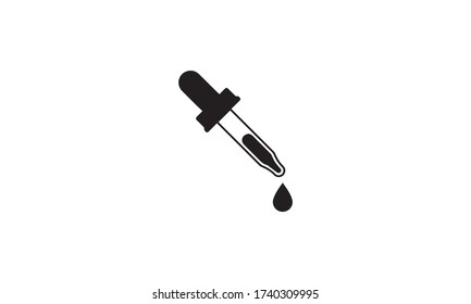 Dropper icon. Sign pipette isolated on white background. Eyedropper in flat design. Vector illustration